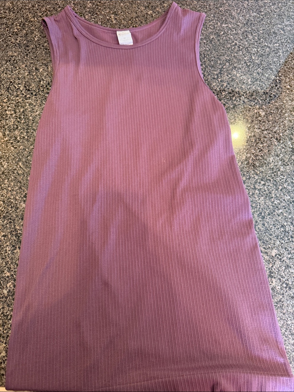 Sleeveless Ribbed Tank Top - Mauve